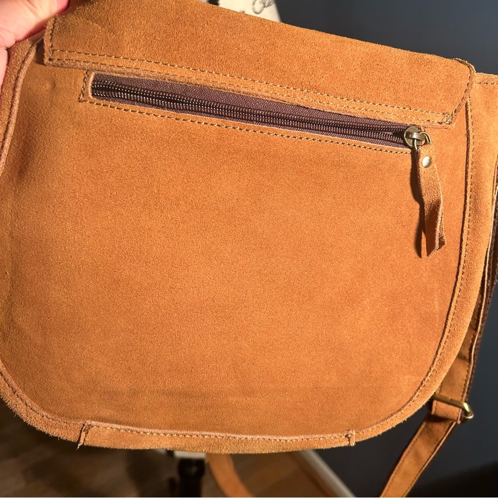 RUSTIC TOWN Suede Leather Shoulder Bag Crossbody Saddle Women Purse - Picture 3 of 13
